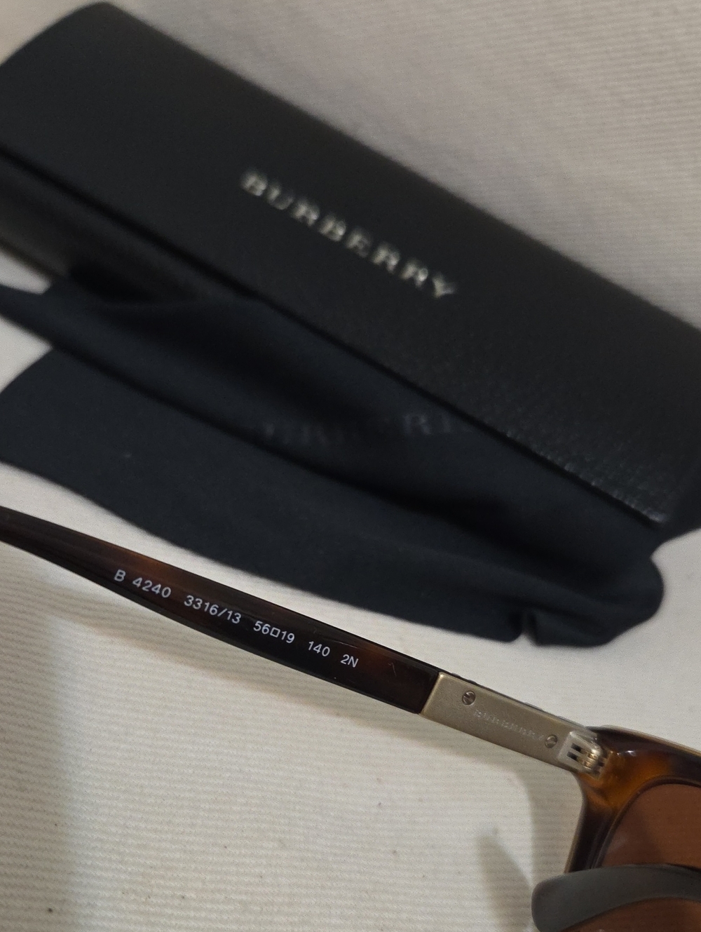 Burberry Brown Tortoiseshell Frame Sunglasses with Silver Accents